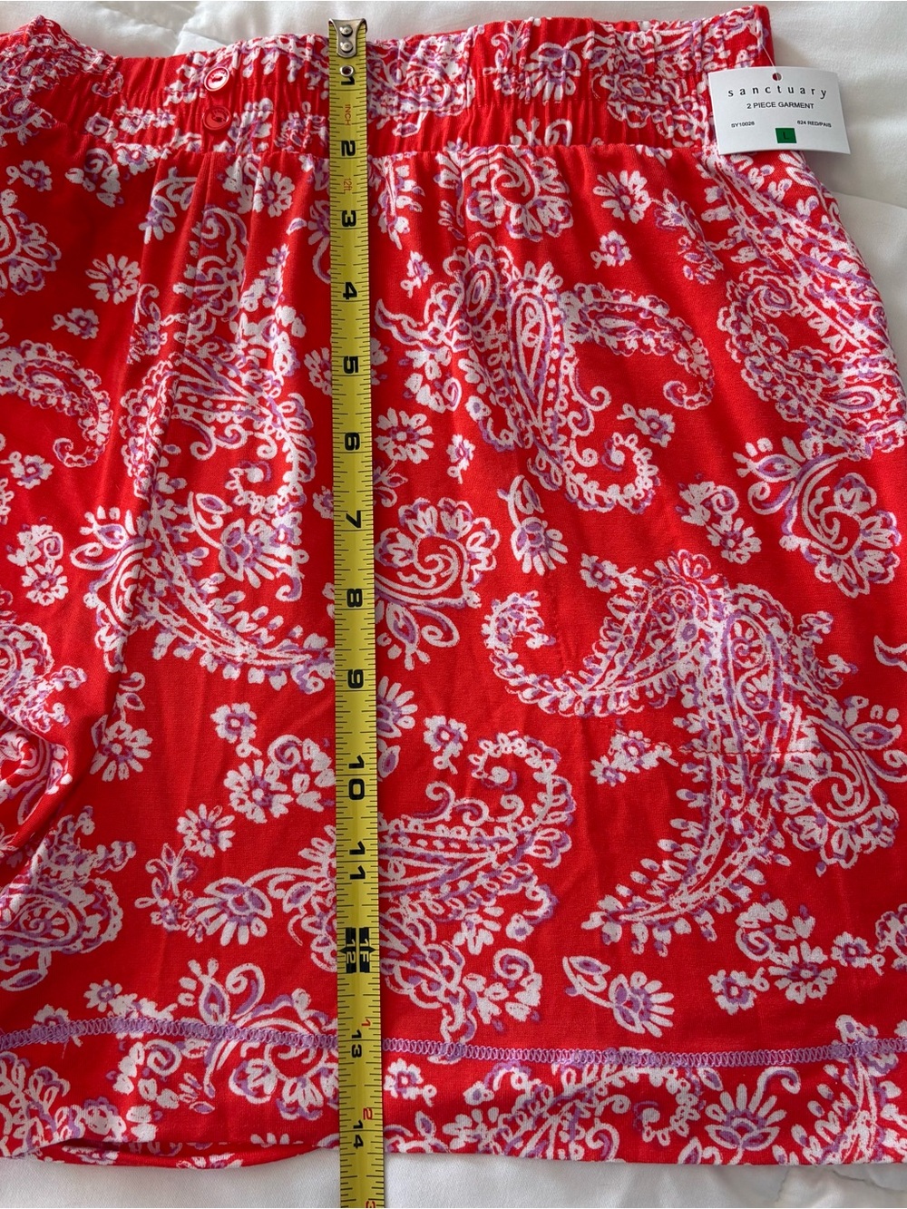 Soft pajama short set orange paisley print L NWT - Picture 7 of 7